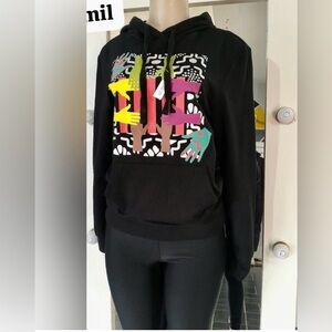 ❤️🖤💚 Black History Ethnic Hoodie Black Sz Small front Unity Hands front logo EUC